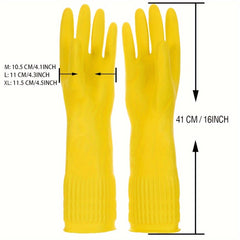 4pairs Kitchen Rubber Cleaning Gloves Non Slip Waterproof