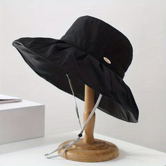 Solid Wide Brim Sunscreen Basin Hat Foldable Travel Beach Hats