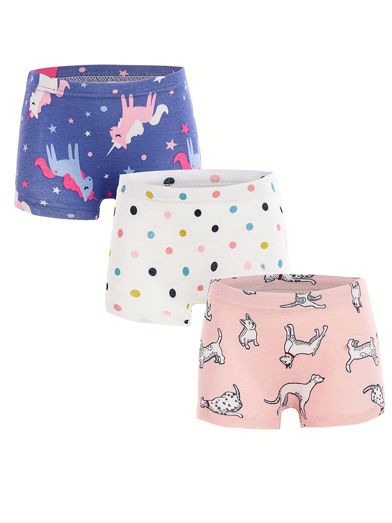 Girls Boxer Briefs Elastic Waist Cartoon Animals Print Comfortable Underwear