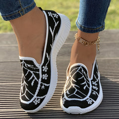 Floral Mesh Walking Shoes Lightweight Breathable Non-Slip
