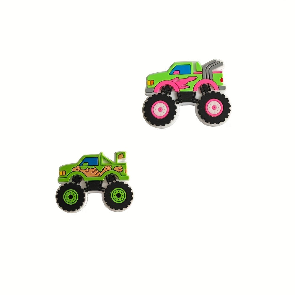 8PCS Trucks Cartoon Shoe Charms For Clogs Garden Shoes Decoration
