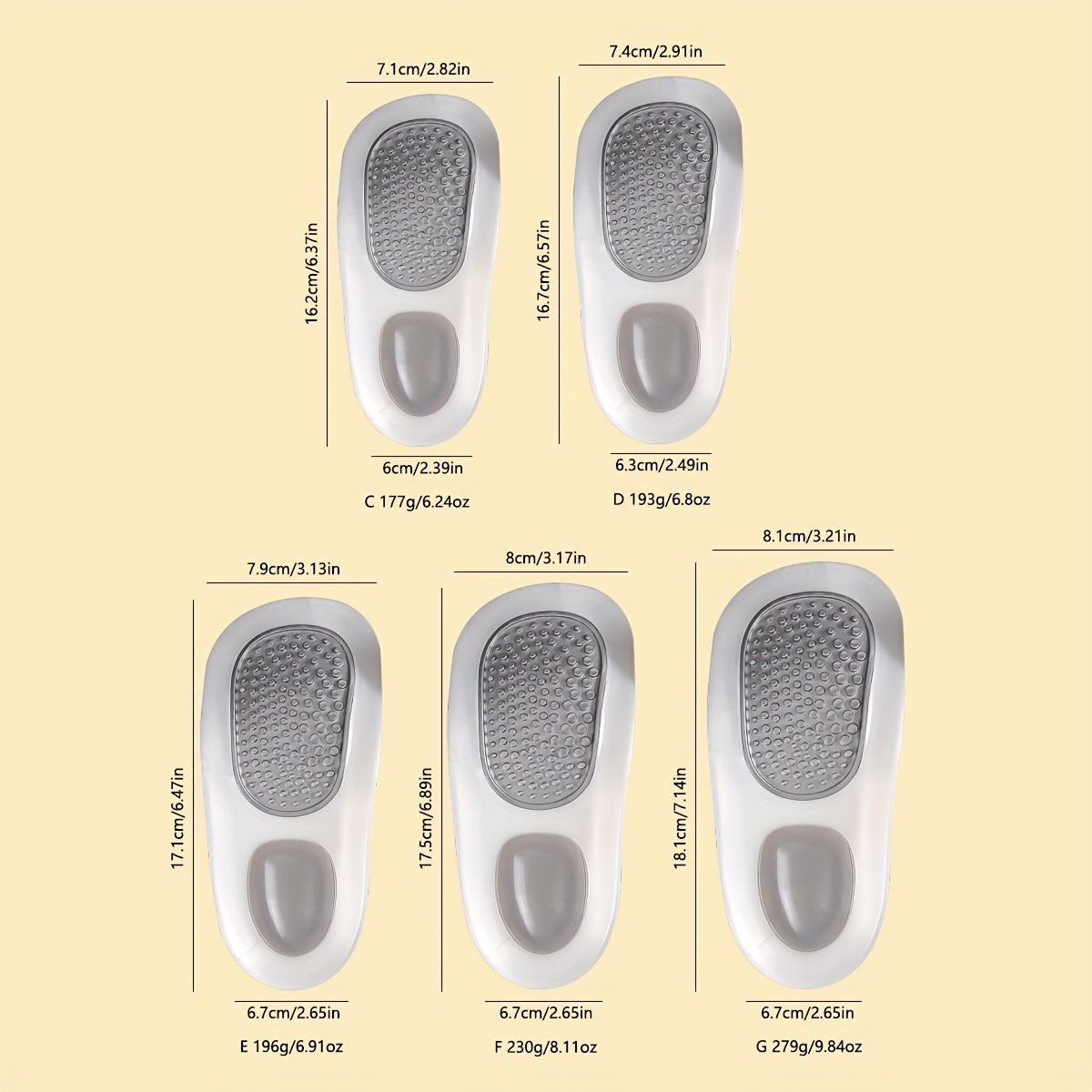 Arch Support Insoles for Plantar Fasciitis and Flat Foot (1 Pair)