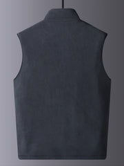 Men's Fleece Jacket Winter Stand Collar Plus Velvet Thick Casual Zip Up