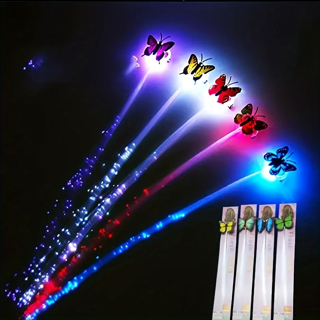 10pcs Colorful LED Luminous Braids for Festivals and Parties