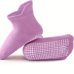 12 Pairs Non Slip Socks With Grippers Ankle Style for Kids