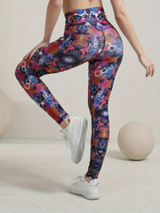 Women's Paisley Printed High Waist Yoga Leggings