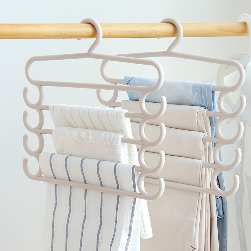 Plastic Clothes Hanger Home Storage Pants Rack Colorful Five-layer Towel Hanging