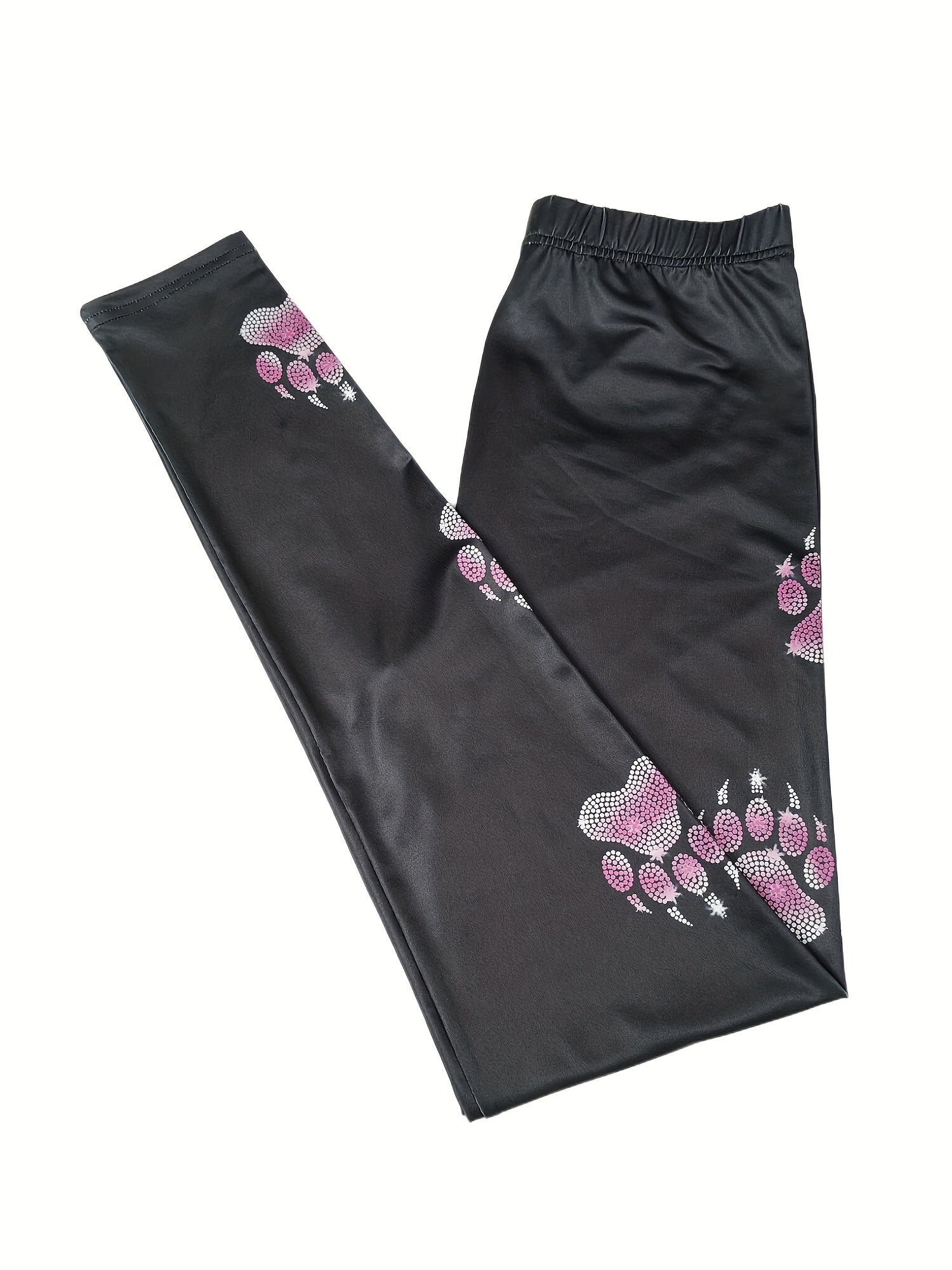 Paw Print High Waist Leggings Skinny Leggings For All Season Women's Clothing