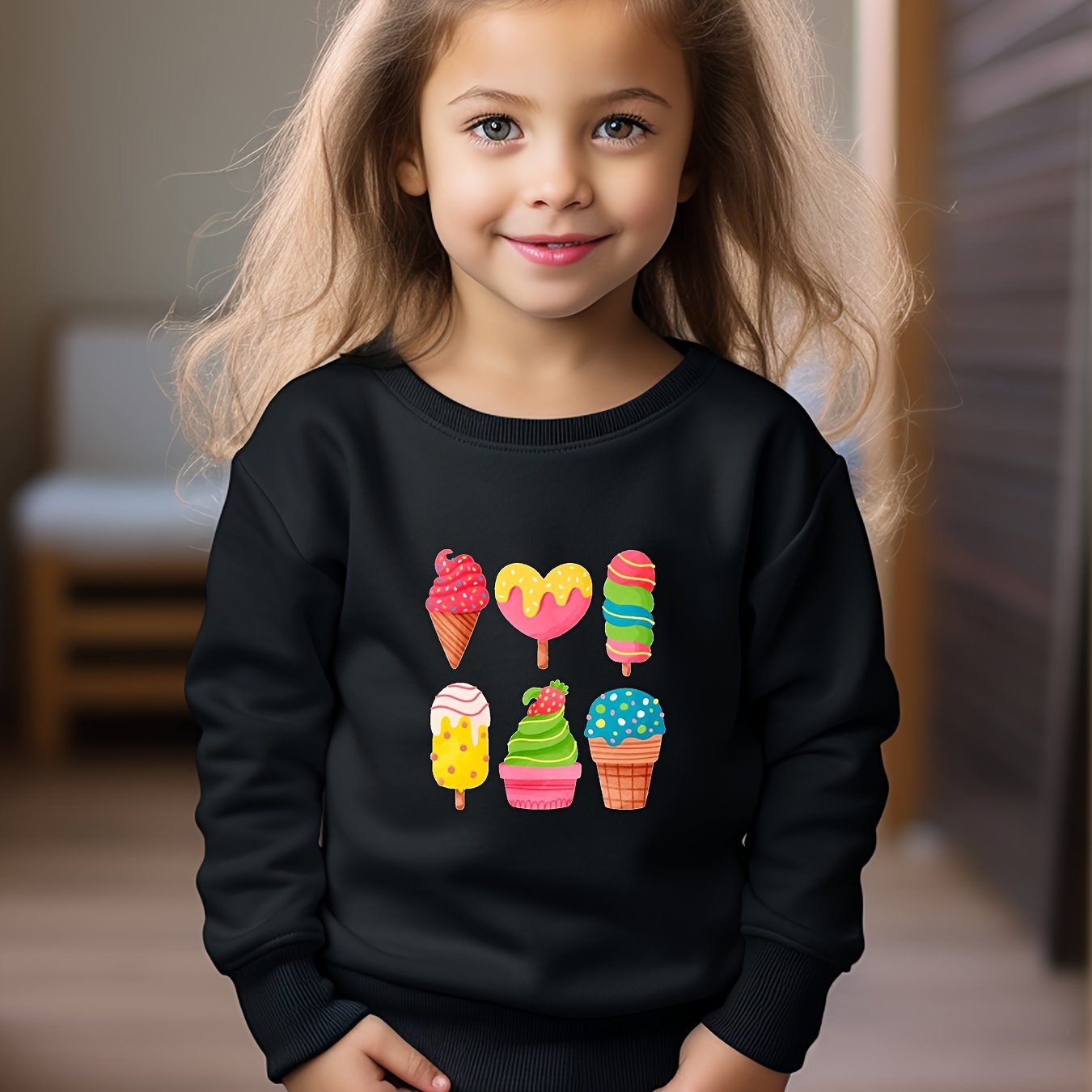 OERYUI Cartoon Ice Cream Cake Sweatshirt for Kids