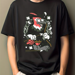 Men's Cartoon Print T-shirt Hip Pop Boy Illustration Tee