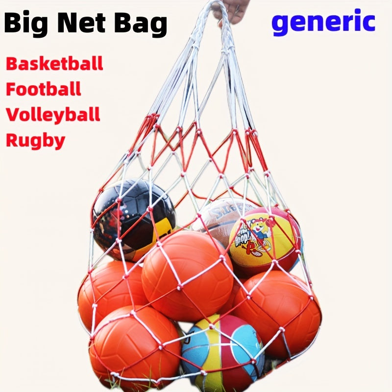 Large Capacity Sports Ball Net Bag for Basketball Football Volleyball Rugby
