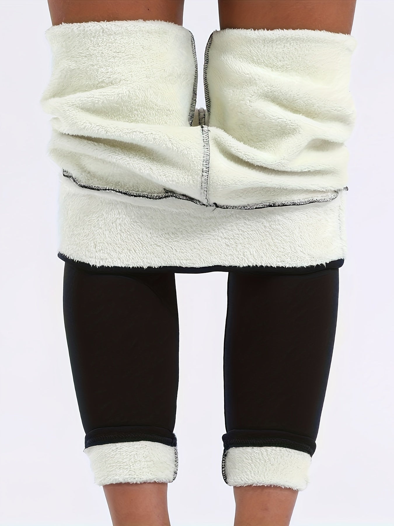 Fleece-Lined Yoga Pants Medium Stretch Warm Leggings Women's Activewear
