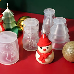 Christmas Tree Snowman Candle Mold for DIY Aromatherapy Crafts