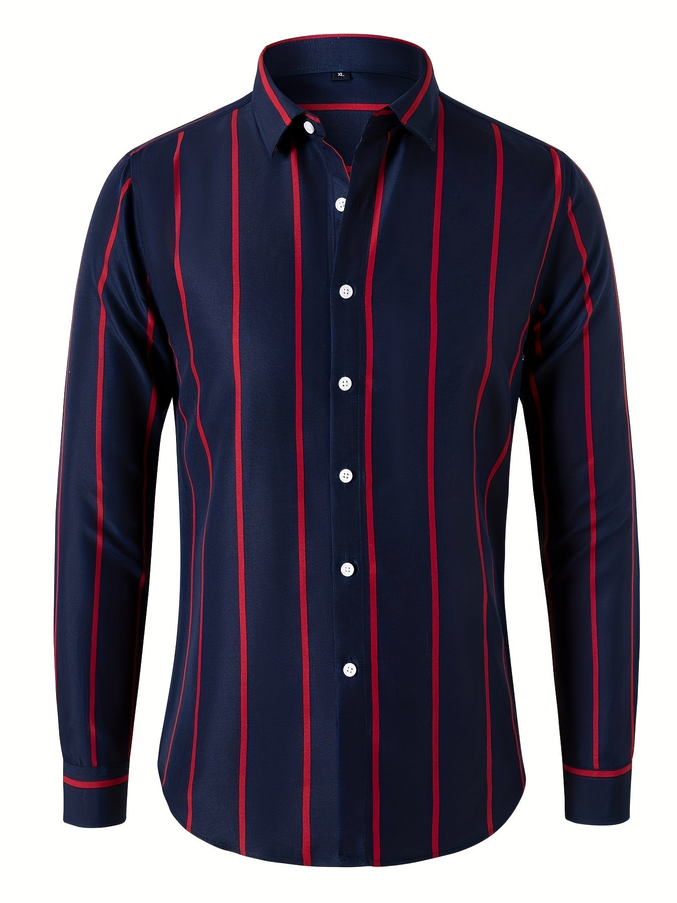Vertical Stripe Formal Button Up Shirt for Men