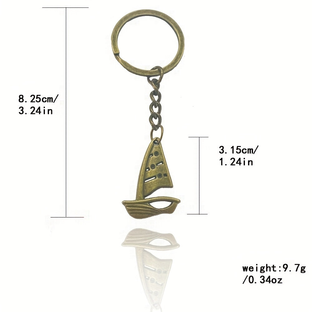 Sailing Boat Keychain Retro Key Ring Purse Bag Backpack Car Ornament Accessory