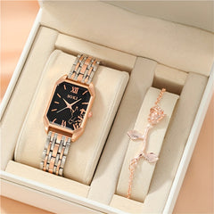 2pcs Girl Watch & Rose Pendant Bracelet Gift For Children