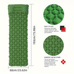 Compact Inflatable Sleeping Mat with Built-in Pillow