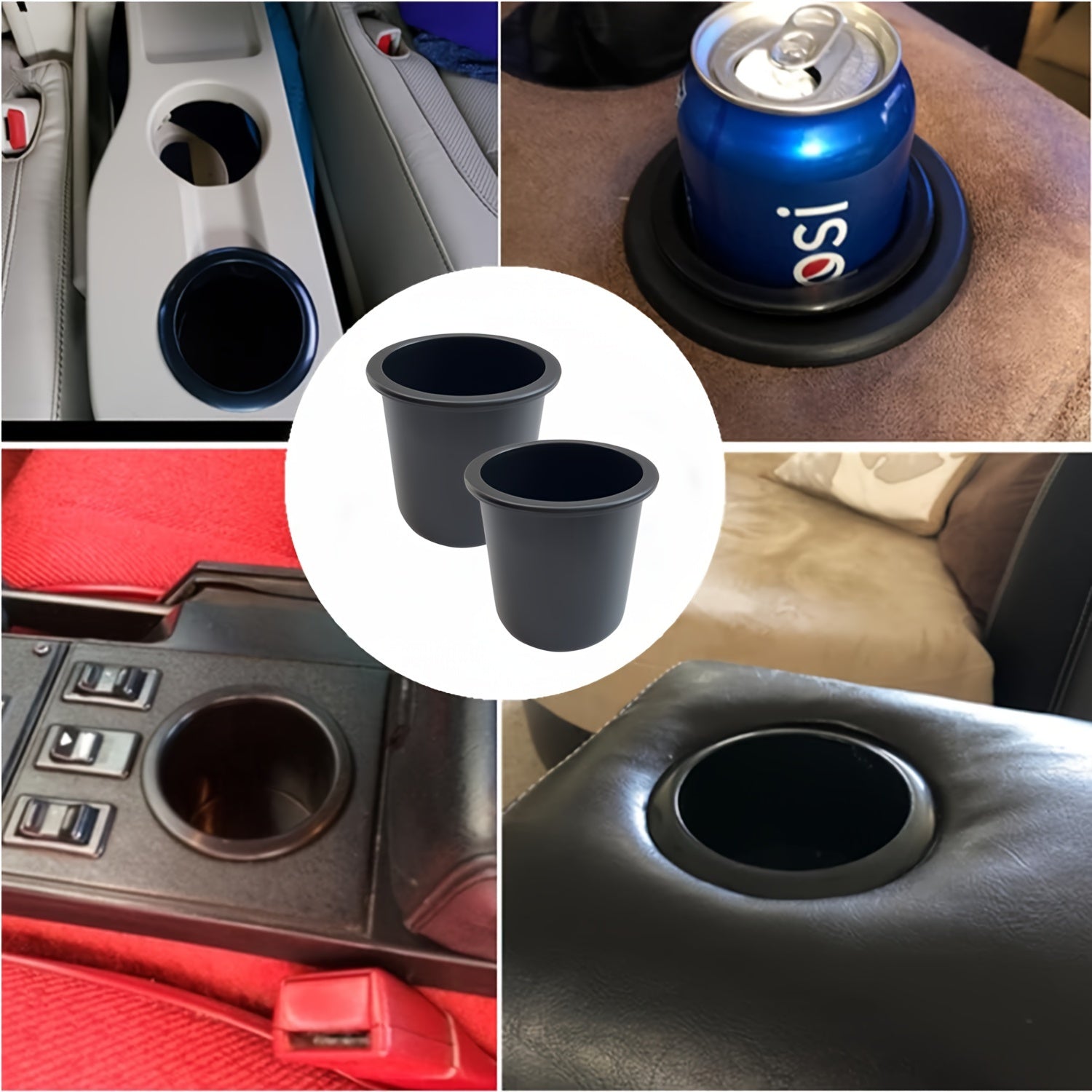 2pcs Plastic Cup Holder Insert for Universal Drink Can Holder