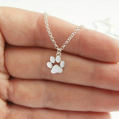 Cat Dog Paw Pendant Necklace for Girls