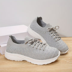 Women's Breathable Athletic Sneakers Lace up Running Shoes