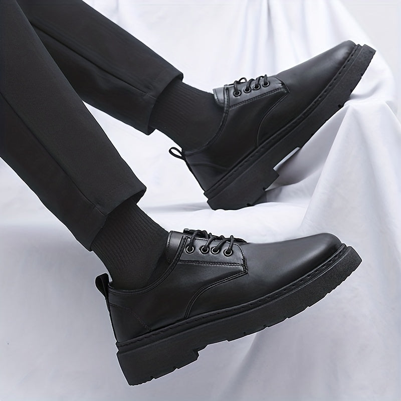 Men's Lace Up Derby Shoes Round Toe Non Slip Formal Business Wedding