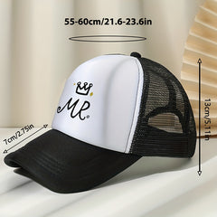 MR Crown Printed Baseball Cap Summer Mesh Breathable Sunshade Hat