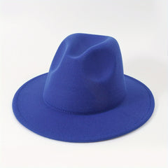 Y2K Wide Brim Jazz Hat Candy Fedora Cap Cowboy Cowgirl Felt Hats