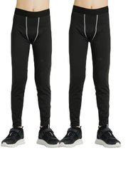 2 Pack Boys Sports Leggings Athletic Base Layer Running Basketball
