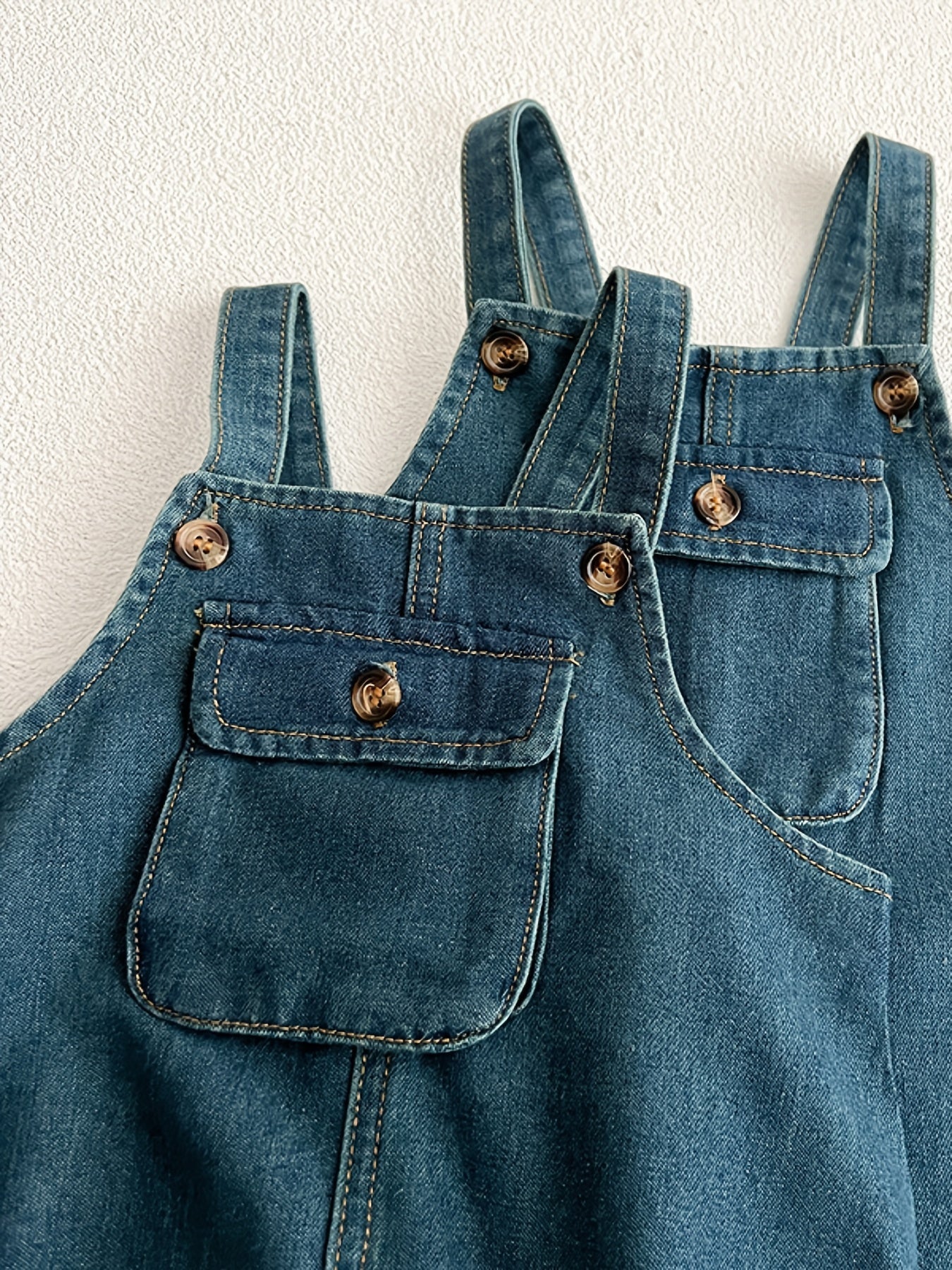 Baby Denim Pocket Overalls All match Jumpsuit