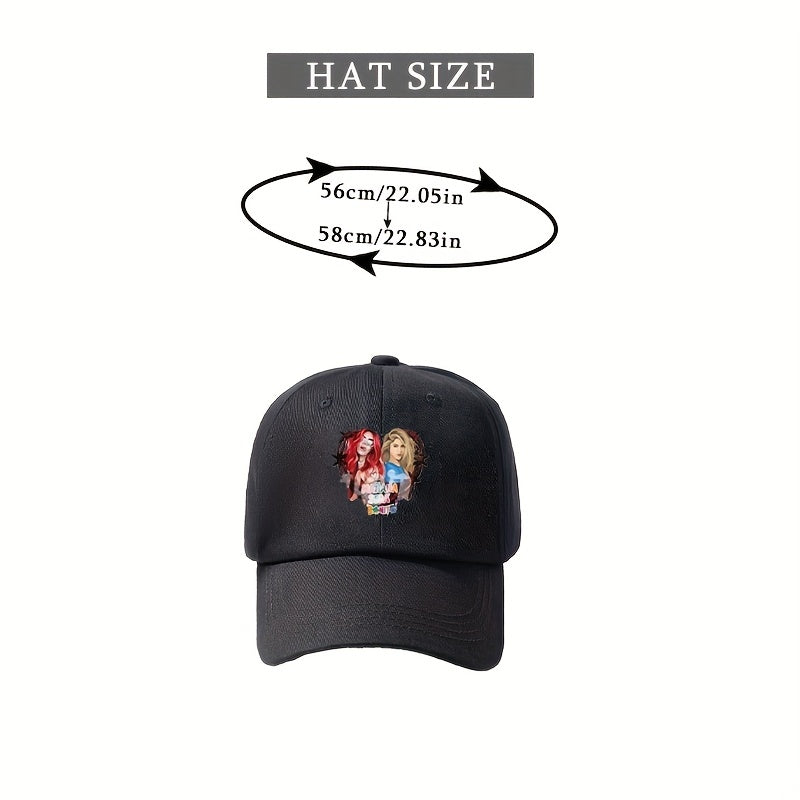 Cartoon Girl Print Baseball Cap Y2K Dad Hat