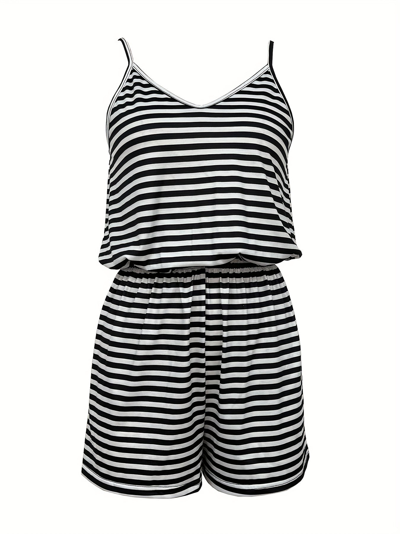 Striped Spaghetti Strap Romper Jumpsuit Women's Clothing