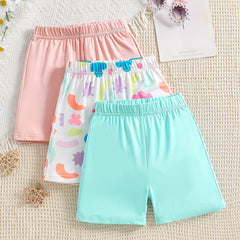 Floral Tie Dye Casual Biker Shorts For Toddler Kid Girls Summer