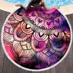 Soft Absorbent Round Beach Towel for Outdoor Travel