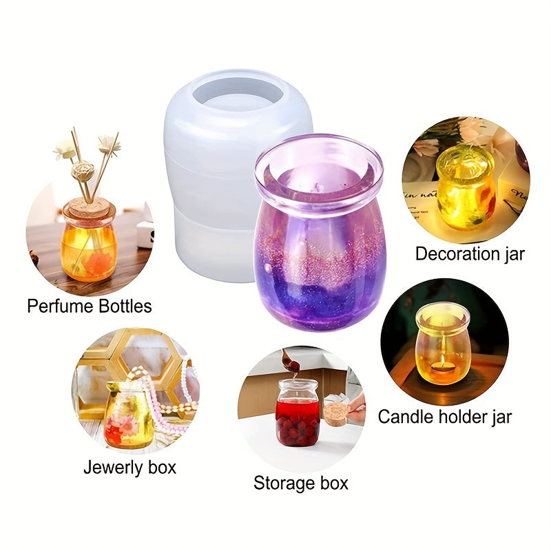 Jar Resin Molds with Cork Lid - DIY Silicone Bottle Mold
