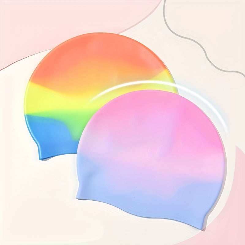 Gradient Silicone Swimming Cap for Adults