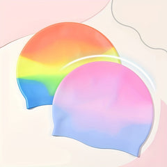 Gradient Silicone Swimming Cap for Adults