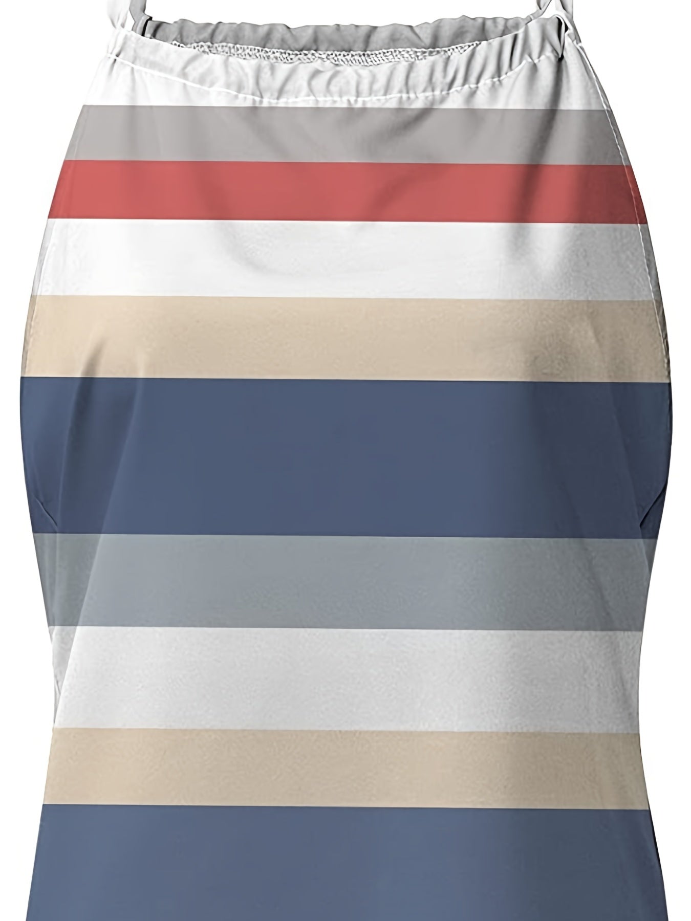 Striped Halter Top Back Lace Up Casual Sleeveless