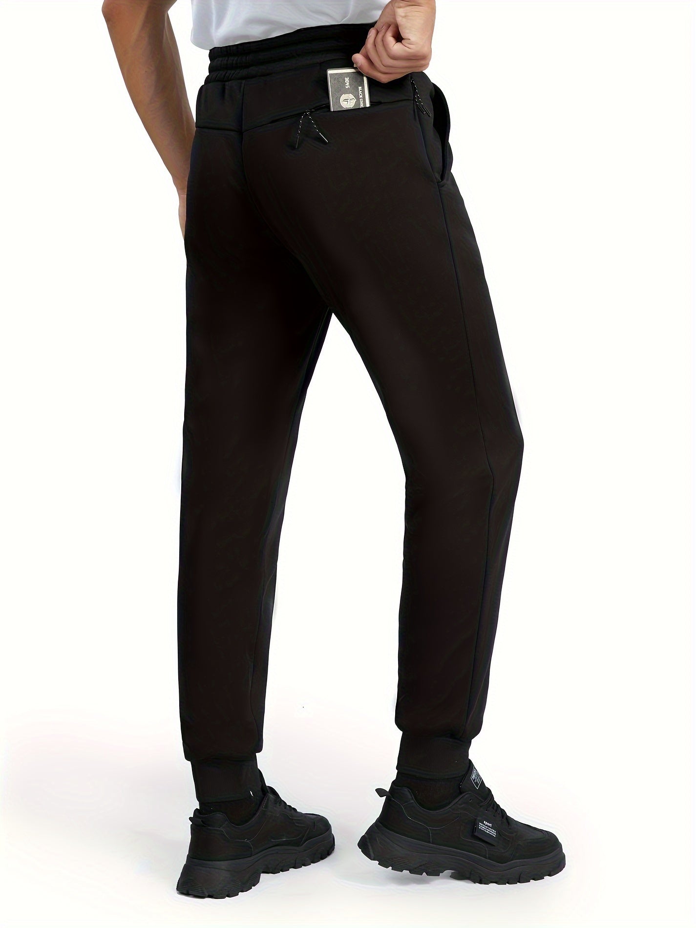Men's Drawstring Fleece Sweatpants for Autumn Winter