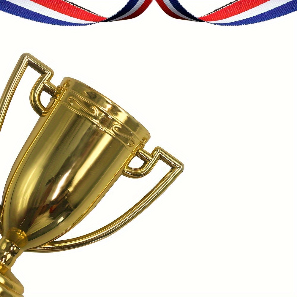 1pc Golden Mini Trophy Sports Honor Trophy for Party Props Rewards Prize Decorat
