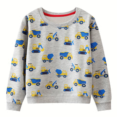 Kids Cartoon Truck Digger Sweatshirt