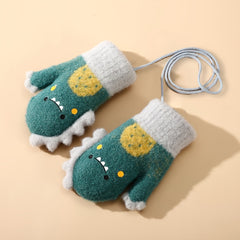 Kids Winter Dinosaur Full Finger Baby Mittens