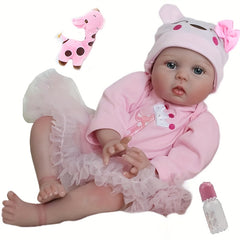 20 Inch Realistic Newborn Reborn Doll Girl with Soft Body and Giraffe Outfit