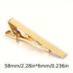 1pc Men's Tie Clip Suit Accessories Golden