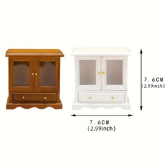 12 Food And Play Dollhouse Furniture Cabinet Double Door Bookcase