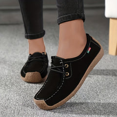 Women's Solid Flat Slip-On Shoes Round Toe Casual Sneakers