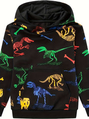 Colorful Dinosaur Boys Hoodie Spring Fall Sweatshirt