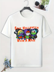 Men's Halloween Print T shirt Active Stretch Tee Outdoor