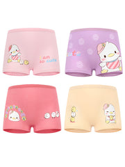 4pcs Girls Animal Boxer Briefs Soft Breathable Kids Underwear