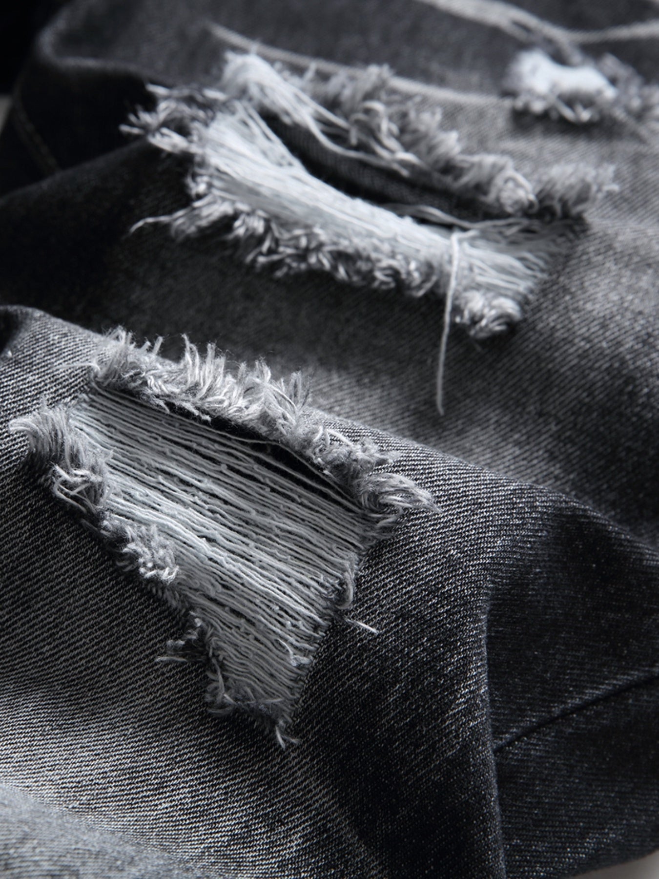 Men's Straight Leg Ripped Versatile Jeans