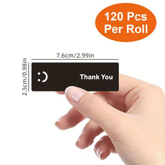 120pcs Smile Thank You Stickers Gift Packaging Sealing Strips